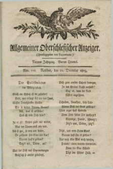 Allgemeiner Oberschlesischer Anzeiger. Jg.9, Quartal 4, Nro. 102 (22 December 1819)