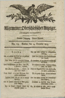 Allgemeiner Oberschlesischer Anzeiger. Jg.9, Quartal 4, Nro. 103 (24 December 1819)