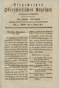 Allgemeiner Oberschlesischer Anzeiger. Jg.11, Quartal 1, Nro. 3 (10 Januar 1821)