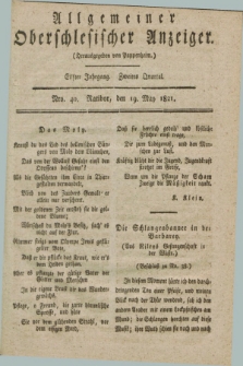 Allgemeiner Oberschlesischer Anzeiger. Jg.11, Quartal 2, Nro. 40 (19 May 1821) + dod.