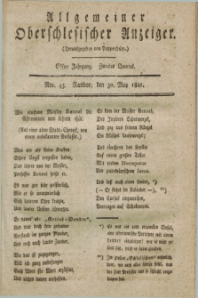 Allgemeiner Oberschlesischer Anzeiger. Jg.11, Quartal 2, Nro. 43 (30 May 1821)