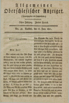 Allgemeiner Oberschlesischer Anzeiger. Jg.11, Quartal 2, Nro. 48 (16 Juny 1821)