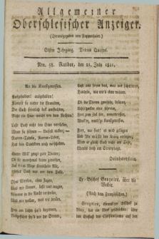 Allgemeiner Oberschlesischer Anzeiger. Jg.11, Quartal 3, Nro. 58 (21 July 1821)