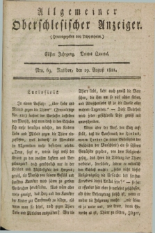 Allgemeiner Oberschlesischer Anzeiger. Jg.11, Quartal 3, Nro. 69 (29 August 1821)
