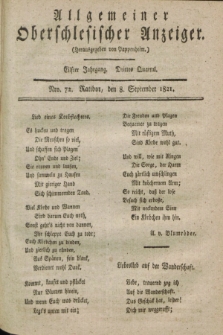 Allgemeiner Oberschlesischer Anzeiger. Jg.11, Quartal 3, Nro. 72 (8 September 1821)
