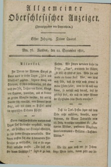 Allgemeiner Oberschlesischer Anzeiger. Jg.11, Quartal 3, Nro. 76 (22 September 1821)