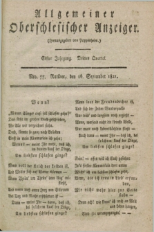 Allgemeiner Oberschlesischer Anzeiger. Jg.11, Quartal 3, Nro. 77 (26 September 1821)