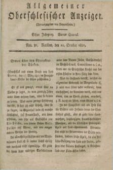 Allgemeiner Oberschlesischer Anzeiger. Jg.11, Quartal 4, Nro. 81 (10 October 1821)