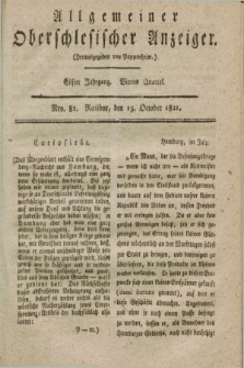 Allgemeiner Oberschlesischer Anzeiger. Jg.11, Quartal 4, Nro. 82 (13 October 1821)