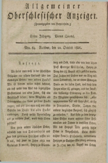 Allgemeiner Oberschlesischer Anzeiger. Jg.11, Quartal 4, Nro. 84 (20 October 1821)