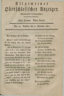 Allgemeiner Oberschlesischer Anzeiger. Jg.11, Quartal 4, Nro. 93 (21 November 1821)