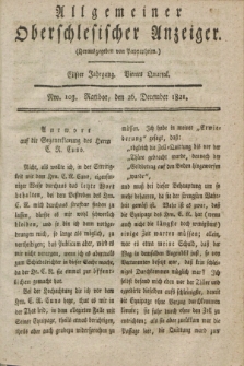 Allgemeiner Oberschlesischer Anzeiger. Jg.11, Quartal 4, Nro. 103 (26 December 1821)