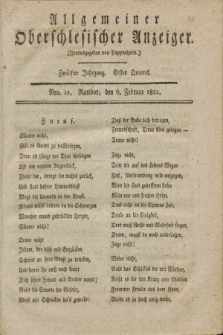Allgemeiner Oberschlesischer Anzeiger. Jg.12, Quartal 1, Nro. 11 (6 Februar 1822)
