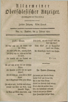 Allgemeiner Oberschlesischer Anzeiger. Jg.12, Quartal 1, Nro. 12 (9 Februar 1822)