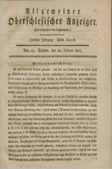 Allgemeiner Oberschlesischer Anzeiger. Jg.12, Quartal 1, Nro. 15 (20 Februar 1822)