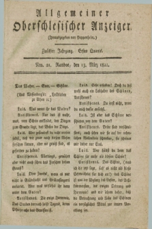 Allgemeiner Oberschlesischer Anzeiger. Jg.12, Quartal 1, Nro. 21 (13 März 1822)