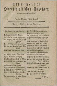 Allgemeiner Oberschlesischer Anzeiger. Jg.12, Quartal 2, Nro. 41 (22 May 1822)