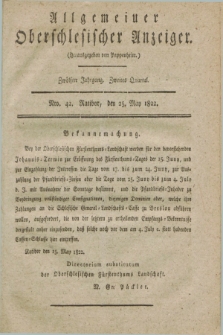 Allgemeiner Oberschlesischer Anzeiger. Jg.12, Quartal 2, Nro. 42 (25 May 1822)