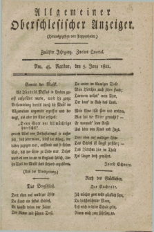 Allgemeiner Oberschlesischer Anzeiger. Jg.12, Quartal 2, Nro. 45 (5 Juny 1822)