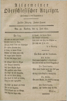 Allgemeiner Oberschlesischer Anzeiger. Jg.12, Quartal 2, Nro. 48 (15 Juni 1822)
