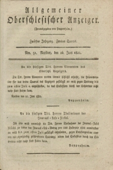 Allgemeiner Oberschlesischer Anzeiger. Jg.12, Quartal 2, Nro. 51 (26 Juni 1822)