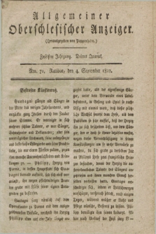 Allgemeiner Oberschlesischer Anzeiger. Jg.12, Quartal 3, Nro. 71 (4 September 1822)