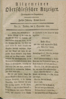 Allgemeiner Oberschlesischer Anzeiger. Jg.12, Quartal 3, Nro. 72 (7 September 1822)