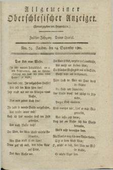 Allgemeiner Oberschlesischer Anzeiger. Jg.12, Quartal 3, Nro. 74 (14 September 1822)