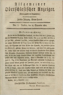 Allgemeiner Oberschlesischer Anzeiger. Jg.12, Quartal 3, Nro. 75 (18 September 1822)