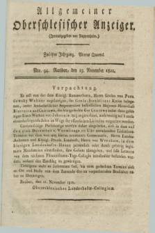 Allgemeiner Oberschlesischer Anzeiger. Jg.12, Quartal 4, Nro. 94 (23 November 1822)