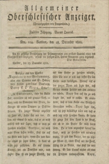 Allgemeiner Oberschlesischer Anzeiger. Jg.12, Quartal 4, Nro. 104 (28 December 1822)