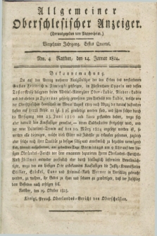 Allgemeiner Oberschlesischer Anzeiger. Jg.14, Quartal 1, Nro. 4 (14 Januar 1824)