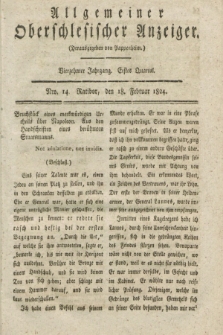 Allgemeiner Oberschlesischer Anzeiger. Jg.14, Quartal 1, Nro. 14 (18 Februar 1824)