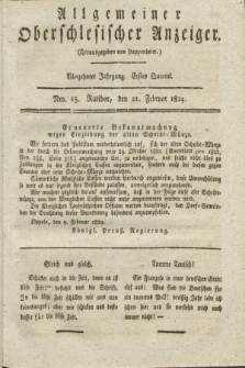Allgemeiner Oberschlesischer Anzeiger. Jg.14, Quartal 1, Nro. 15 (21 Februar 1824)