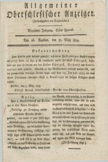 Allgemeiner Oberschlesischer Anzeiger. Jg.14, Quartal 1, Nro. 26 (31 März 1824)