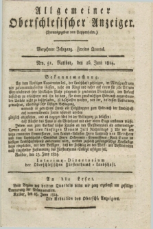Allgemeiner Oberschlesischer Anzeiger. Jg.14, Quartal 2, Nro. 51 (26 Juni 1824) + dod.