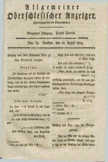 Allgemeiner Oberschlesischer Anzeiger. Jg.14, Quartal 3, Nro. 69 (28 August 1824)