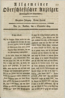 Allgemeiner Oberschlesischer Anzeiger. Jg.14, Quartal 3, Nro. 70 (1 September 1824)