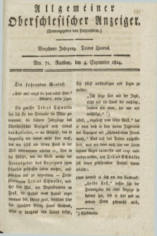Allgemeiner Oberschlesischer Anzeiger. Jg.14, Quartal 3, Nro. 71 (4 September 1824)
