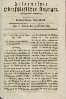 Allgemeiner Oberschlesischer Anzeiger. Jg.14, Quartal 3, Nro. 76 (22 September 1824)