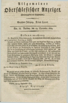 Allgemeiner Oberschlesischer Anzeiger. Jg.14, Quartal 3, Nro. 78 (29 September 1824)