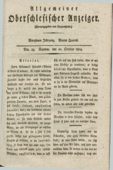 Allgemeiner Oberschlesischer Anzeiger. Jg.14, Quartal 4, Nro. 84 (20 October 1824)