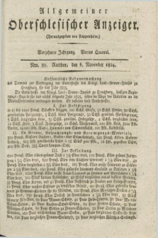 Allgemeiner Oberschlesischer Anzeiger. Jg.14, Quartal 4, Nro. 89 (6 November 1824)