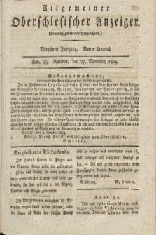 Allgemeiner Oberschlesischer Anzeiger. Jg.14, Quartal 4, Nro. 95 (27 November 1824)