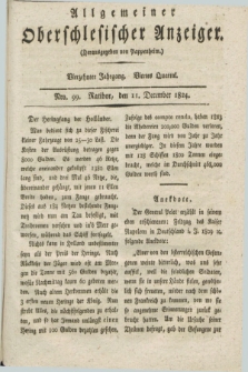 Allgemeiner Oberschlesischer Anzeiger. Jg.14, Quartal 4, Nro. 99 (11 December 1824)
