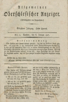 Allgemeiner Oberschlesischer Anzeiger. Jg.17, Quartal 1, Nro. 2 (6 Januar 1827)