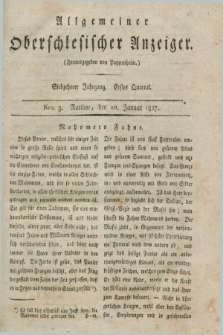 Allgemeiner Oberschlesischer Anzeiger. Jg.17, Quartal 1, Nro. 3 (10 Januar 1827)