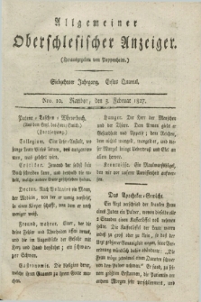 Allgemeiner Oberschlesischer Anzeiger. Jg.17, Quartal 1, Nro. 10 (3 Februar 1827)