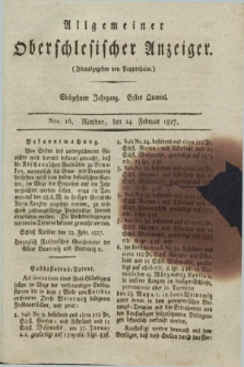 Allgemeiner Oberschlesischer Anzeiger. Jg.17, Quartal 1, Nro. 16 (24 Februar 1827)