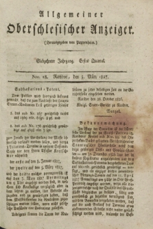 Allgemeiner Oberschlesischer Anzeiger. Jg.17, Quartal 1, Nro. 18 (3 März 1827)